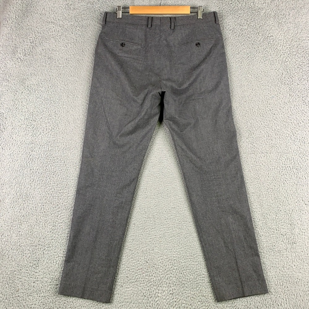 J.Crew Ludlow Slim Suit Pant Mens Size 33x32 Grey Heathered Italian Wool Flannel - Picture 4 of 13